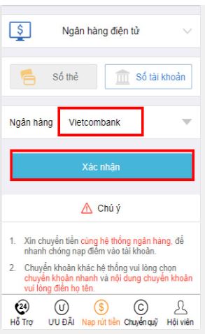 ngân hàng điện tử bước 3