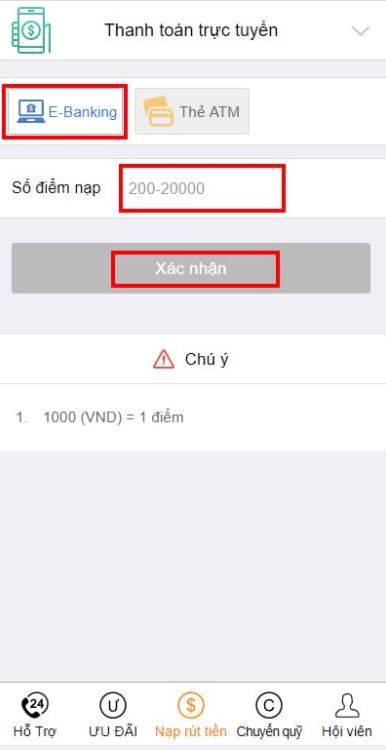 thanh toán bằng ebanking bước 3