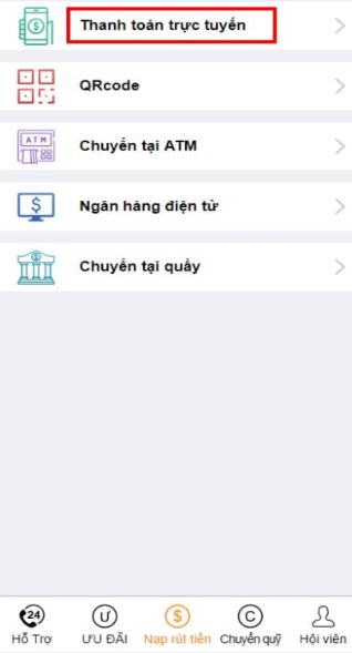 thanh toán trực tuyến bước 2